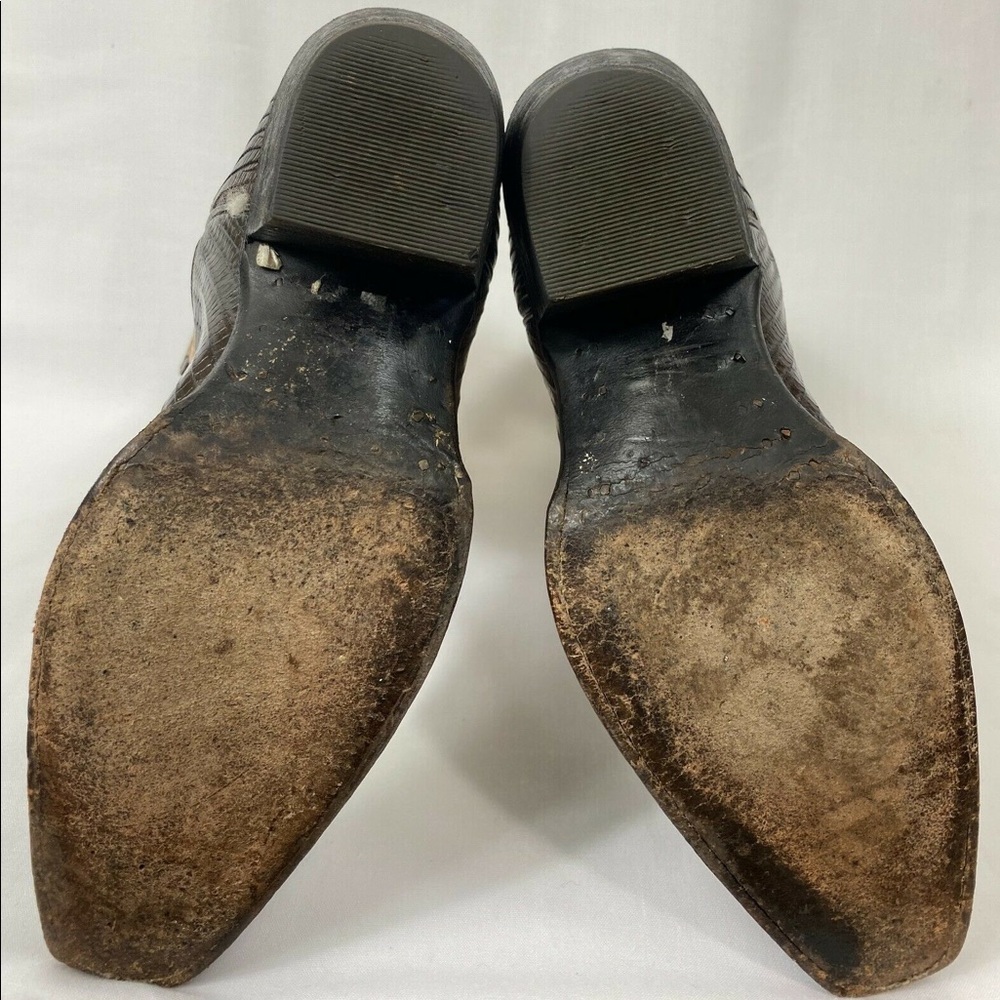 FRYE Lily Lizard Western Cowboy Boots Sz 7.5 B - Picture 9 of 10
